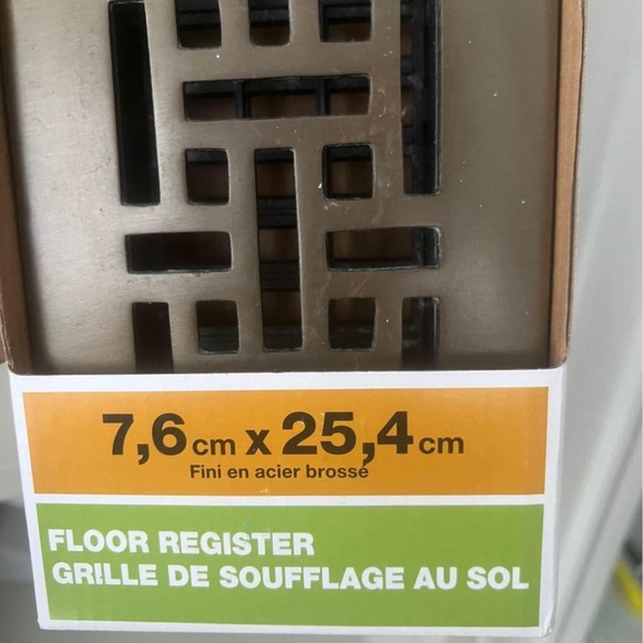 HAMPTON BAY Brushed Steel Floor Register 7.6 CM X 25.4 CM - Picture 2 of 5